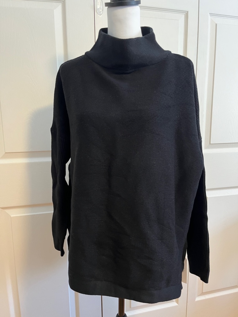 Women's Black Funnel Neck Sweater, size medium